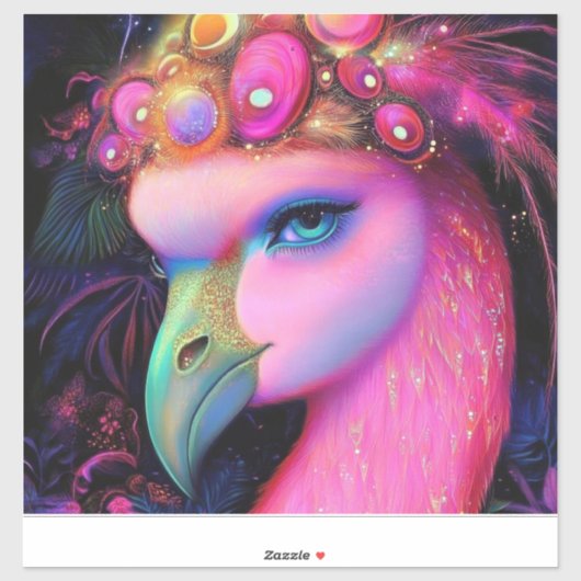 Cosmic Flamingo Queen Sticker (Vel)