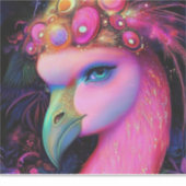 Cosmic Flamingo Queen Sticker (Voorkant)
