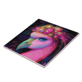 Cosmic Flamingo Queen Tegeltje (Zijkant)