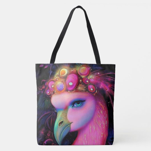 Cosmic Flamingo Queen Tote Bag (Voorkant)