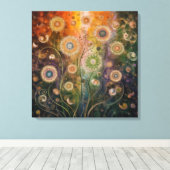 Cosmic Florals Canvas Print (Insitu (Houten vloer))