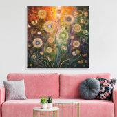 Cosmic Florals Canvas Print (Insitu (Woonkamer))