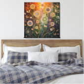 Cosmic Florals Canvas Print (Insitu (Slaapkamer))