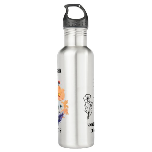 Cosmic Flow • October Birth Flower Water Bottle  Waterfles (Achterkant)