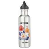 Cosmic Flow • October Birth Flower Water Bottle  Waterfles (Rechts)