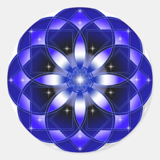 Cosmic Flower Ronde Sticker (Voorkant)