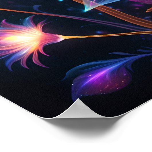 Cosmic Flowers Psychedelic Art Poster (Hoek)