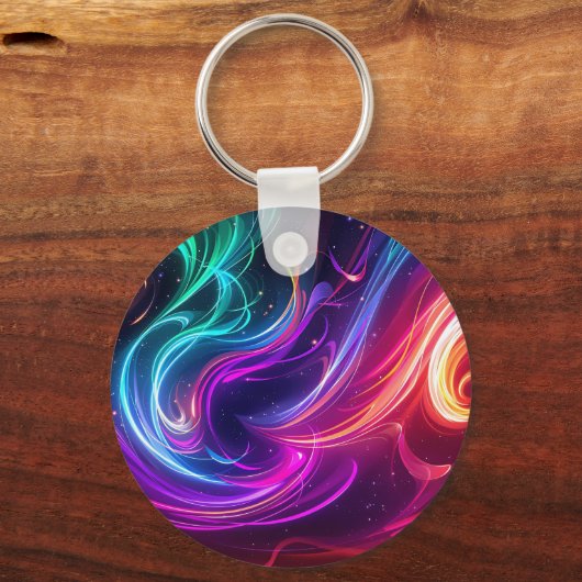 Cosmic Flowing Swirls Sleutelhanger (Achterkant)