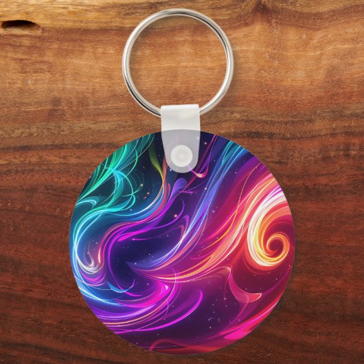 Cosmic Flowing Swirls Sleutelhanger (Voorkant)