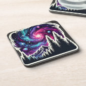 Cosmic Forest: Galaxy Meets Nature Bier Onderzetter (Linkerzijde)