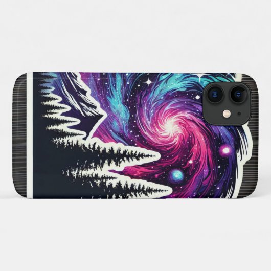 Cosmic Forest: Galaxy Meets Nature Case-Mate iPhone Case (Achterkant (horizontaal))