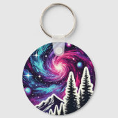Cosmic Forest: Galaxy Meets Nature Sleutelhanger (Voorkant)