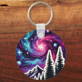 Cosmic Forest: Galaxy Meets Nature Sleutelhanger (Voorkant)