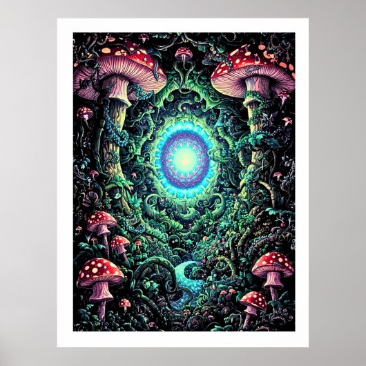 Cosmic Forest Portal – Journey Beyond the Veil Poster (Voorkant)