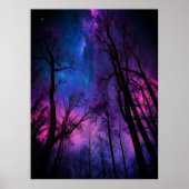 Cosmic Forest Poster – Surrealistische Galaxy Wall (Voorkant)