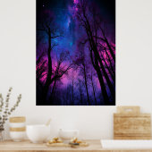 Cosmic Forest Poster – Surrealistische Galaxy Wall (Keuken)