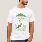 Cosmic Forest Raccoon UFO Design Tee T-shirt (Voorkant)