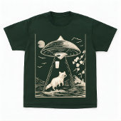 Cosmic Forest Raccoon UFO Design Tee T-shirt