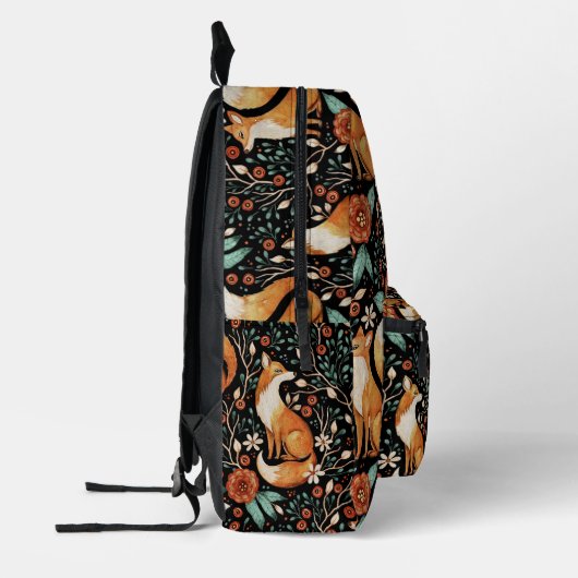 Cosmic Fox and Crescent Moons Bedrukte Rugzak (Links)