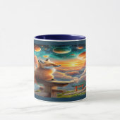 Cosmic Fox and Planets Magical Sunset Mug Mok (Midden)