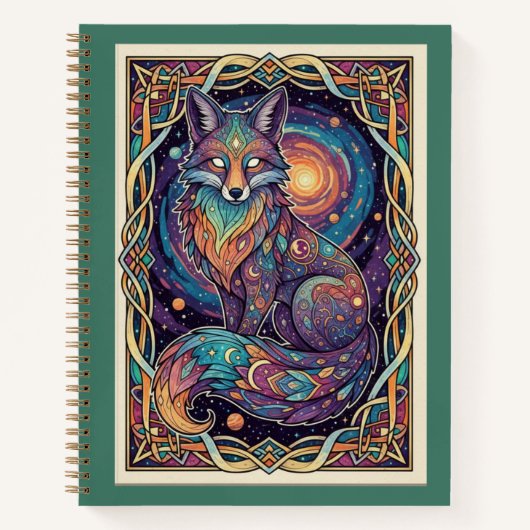 Cosmic Fox Galaxy Zentangle Spirit Journal Notitieboek (Voorkant)
