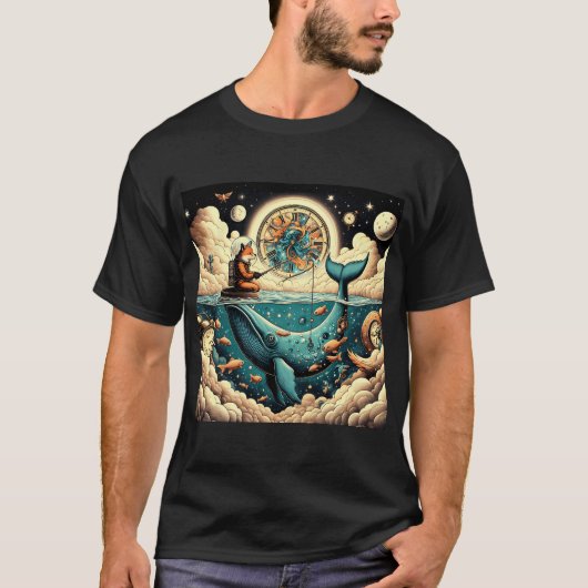 Cosmic Fox – Vissen in de Tijd T-shirt (Voorkant)
