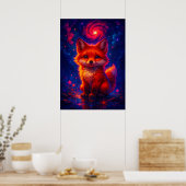 Cosmic Fox voor Galaxy Sky Fantasy Animal Poster (Keuken)