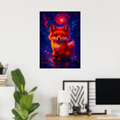 Cosmic Fox voor Galaxy Sky Fantasy Animal Poster (Thuiskantoor)