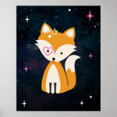 Cosmic Fox Wild Een Roze Meisje Kwekerij Poster (Voorkant)