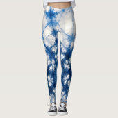 Cosmic Fractal Energy Art | Blue Geometric Abstrac Leggings (Voorkant)