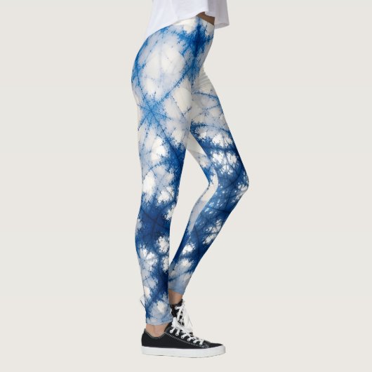 Cosmic Fractal Energy Art | Blue Geometric Abstrac Leggings (Rechts)