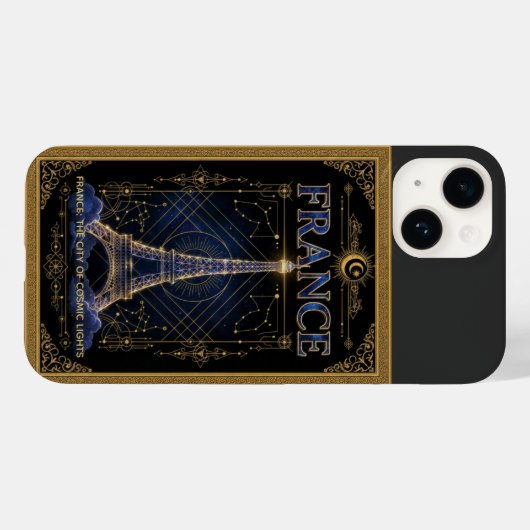 Cosmic France Eiffel Tower Celestial Art Case-Mate iPhone Case (Achterkant (horizontaal))