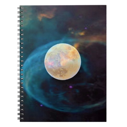 Cosmic Full Moon Spiral Notitieboek (Voorkant)