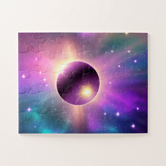 Cosmic Fun Paars Planet Orbening the Universe Legpuzzel (Horizontaal)