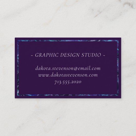 Cosmic Galaxy | Blauw Paars en roze licht Visitekaartje (Achterkant)