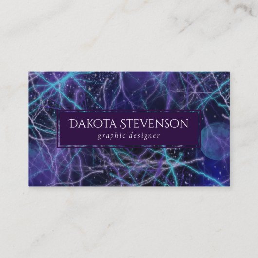 Cosmic Galaxy | Blauw Paars en roze licht Visitekaartje (Voorkant)