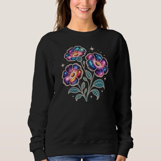 Cosmic Galaxy Bloem Women's Sweatshirt (Voorkant)