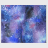 Cosmic Galaxy Blue Space Stars Cadeaupapier (Vlak)