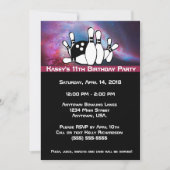 Cosmic Galaxy Bowling Birthday Party Kaart (Voorkant)