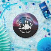 Cosmic Galaxy Bowling Birthday Party Papieren Bordje (Feest)