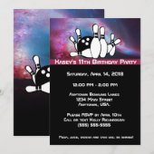 Cosmic Galaxy Bowling verjaardagsfeestje Kaart (Voorkant / Achterkant)