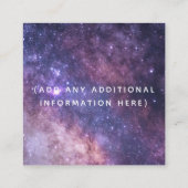 Cosmic Galaxy Futuristic Moderne Social Media Nigh Vierkante Visitekaartje (Achterkant)