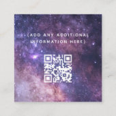Cosmic Galaxy Futuristic Moderne Social Media Spac Vierkante Visitekaartje (Achterkant)