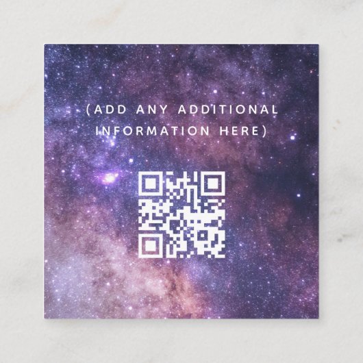 Cosmic Galaxy Futuristic Moderne Social Media Spac Vierkante Visitekaartje (Achterkant)