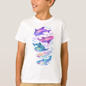 Cosmic Galaxy Haaien T-Shirt (Voorkant)