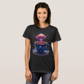 Cosmic Galaxy Jellyfish in Teacup Whimsical Space T-shirt (Voorkant volledig)