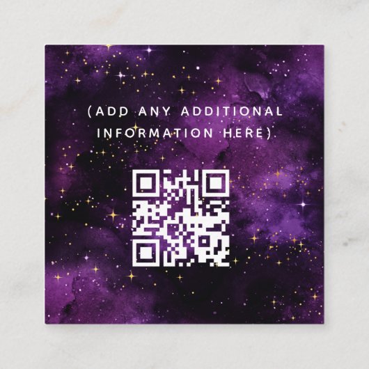 Cosmic Galaxy Moderne Social Media Space Sparkles Vierkante Visitekaartje (Achterkant)