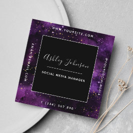Cosmic Galaxy Moderne Social Media Space Sparkles Vierkante Visitekaartje