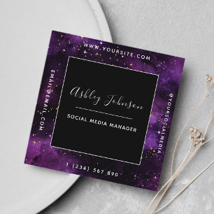 Cosmic Galaxy Moderne Social Media Space Sparkles Vierkante Visitekaartje