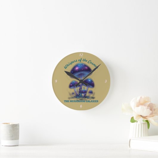 Cosmic Galaxy Mushrooms • Whimsical Fantasy Fungi  Ronde Klok (Huis)